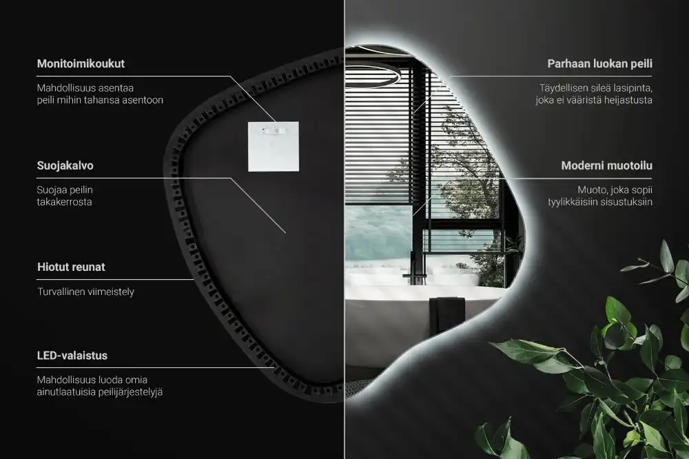 Specchio macchia con illuminazione LED unico