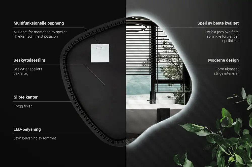 Specchio macchia con illuminazione LED unico