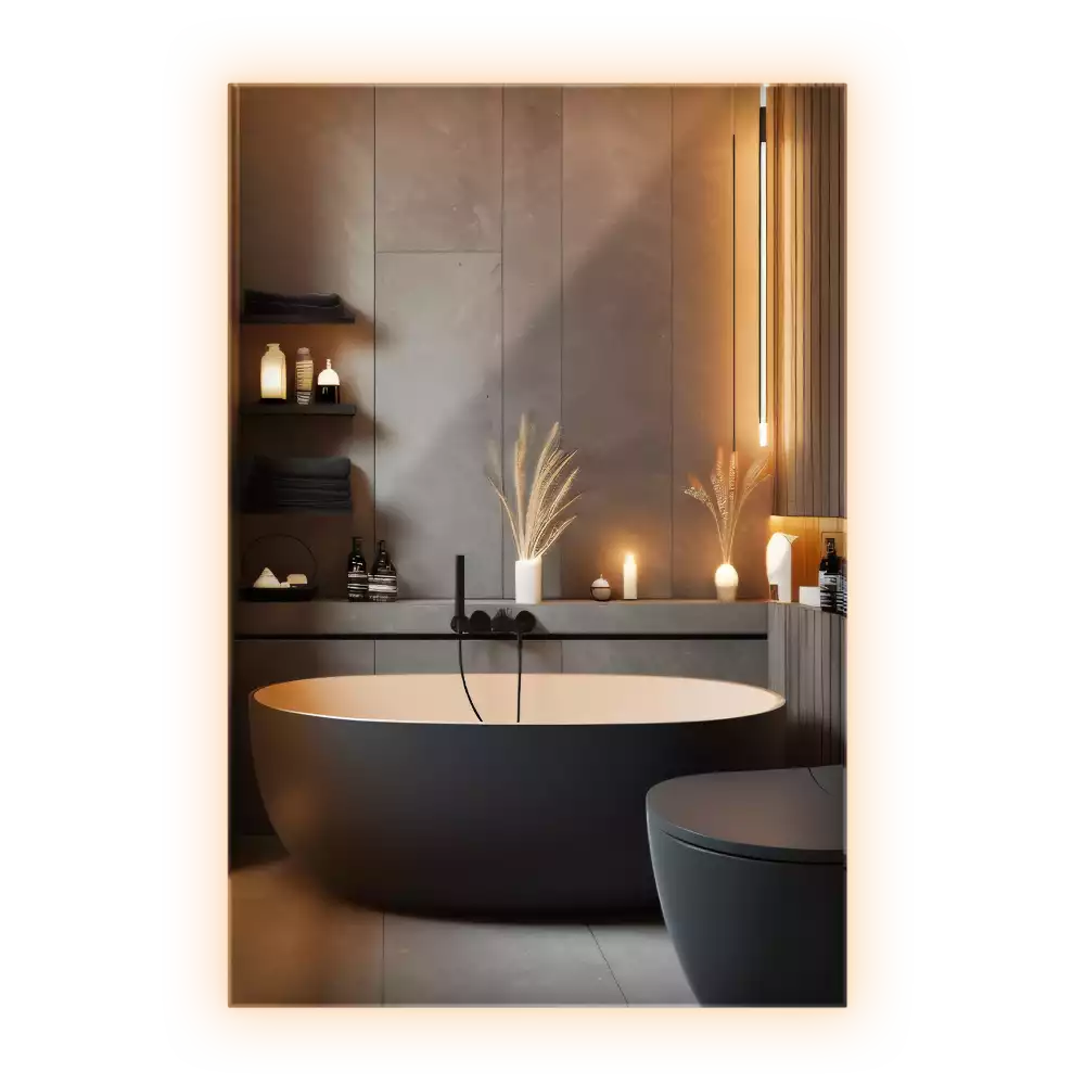 Specchio rettangolare con illuminazione a LED
