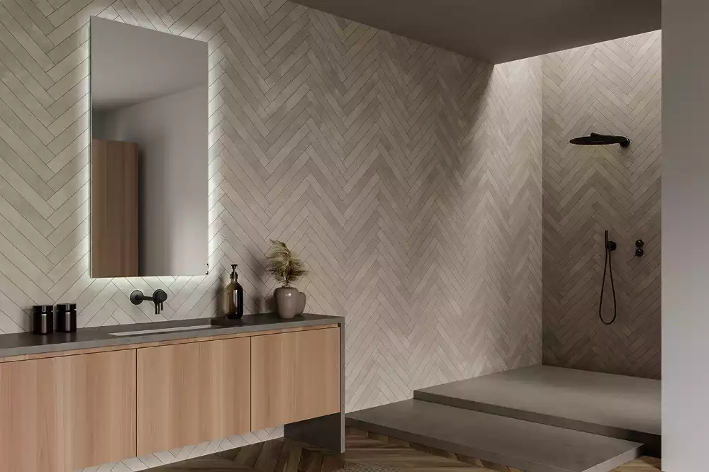 Specchio rettangolare con illuminazione a LED