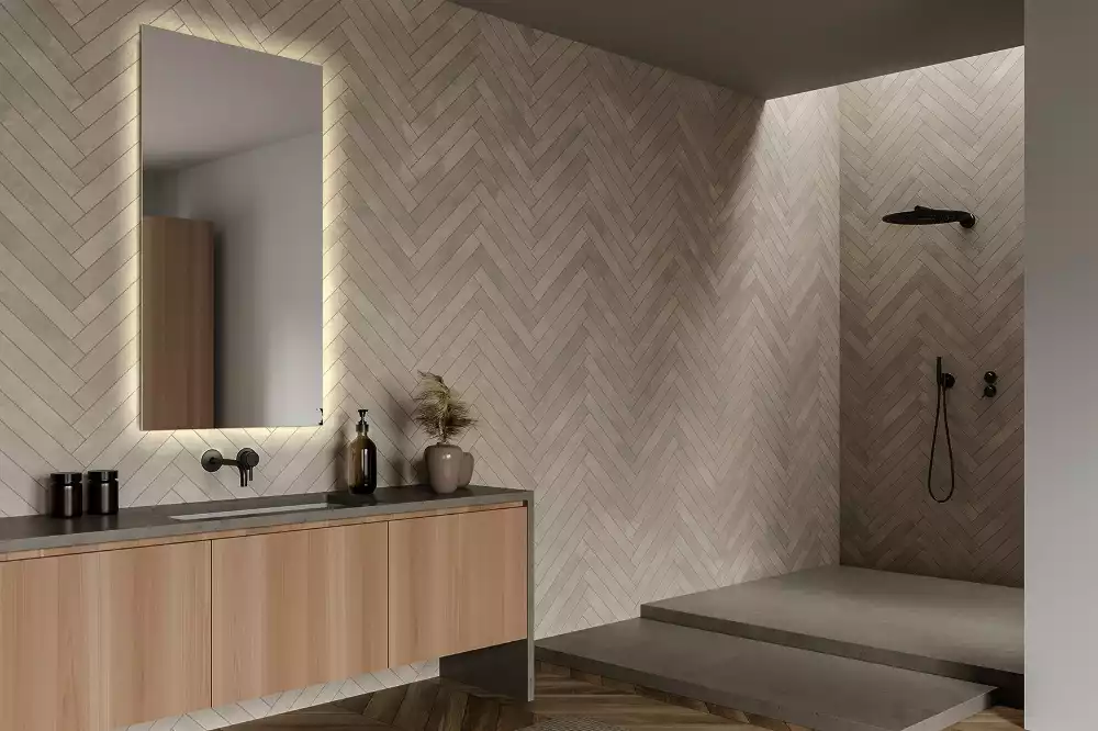 Specchio rettangolare con illuminazione a LED