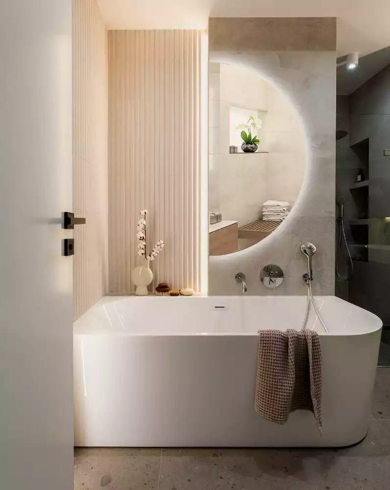 Specchio Semi-Circolare LED accessorio elegante