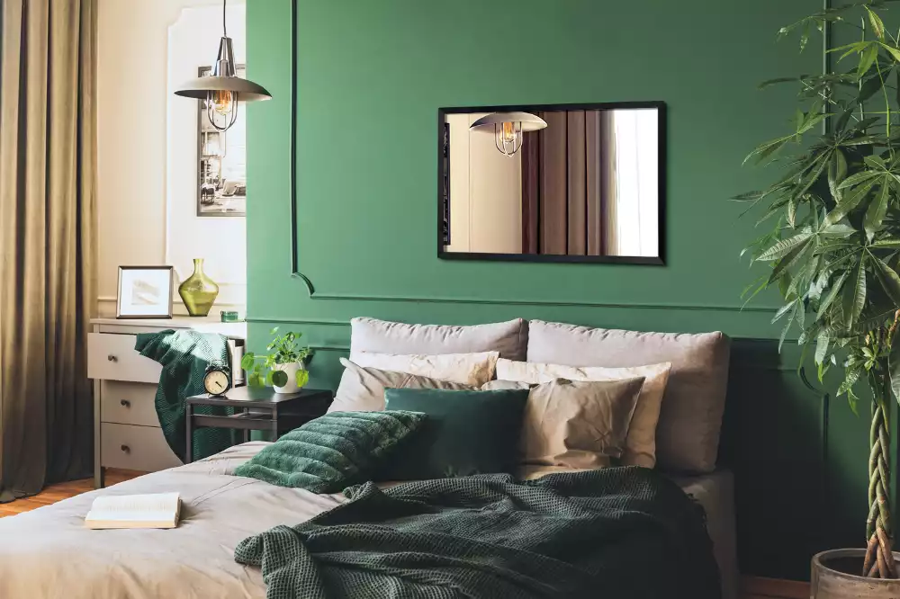 Specchio rettangolare da parete con cornice nera