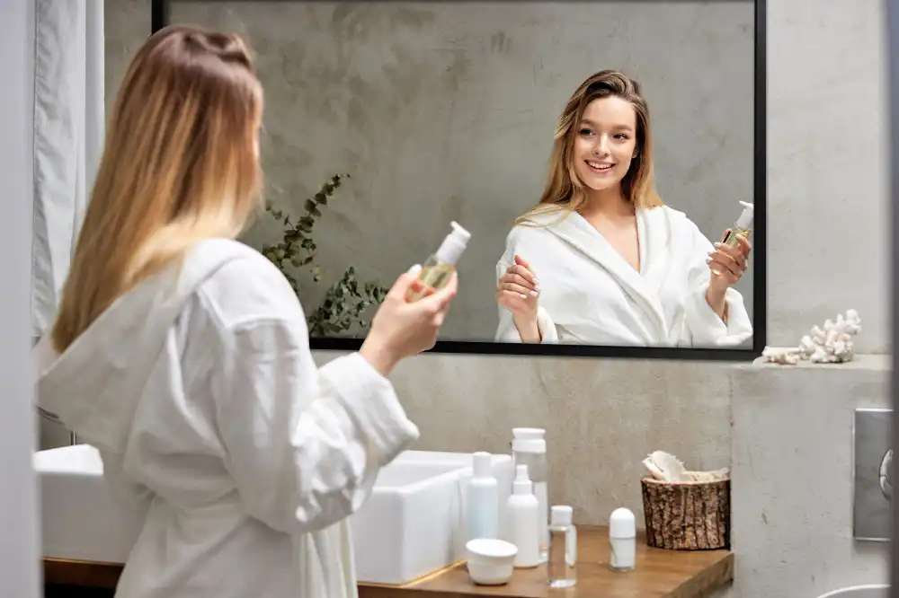 Specchio rettangolare da parete con cornice nera