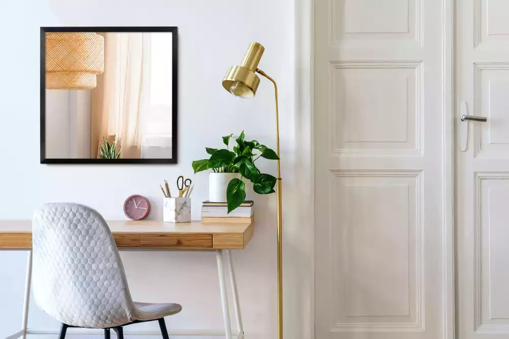 Specchio rettangolare da parete con cornice nera