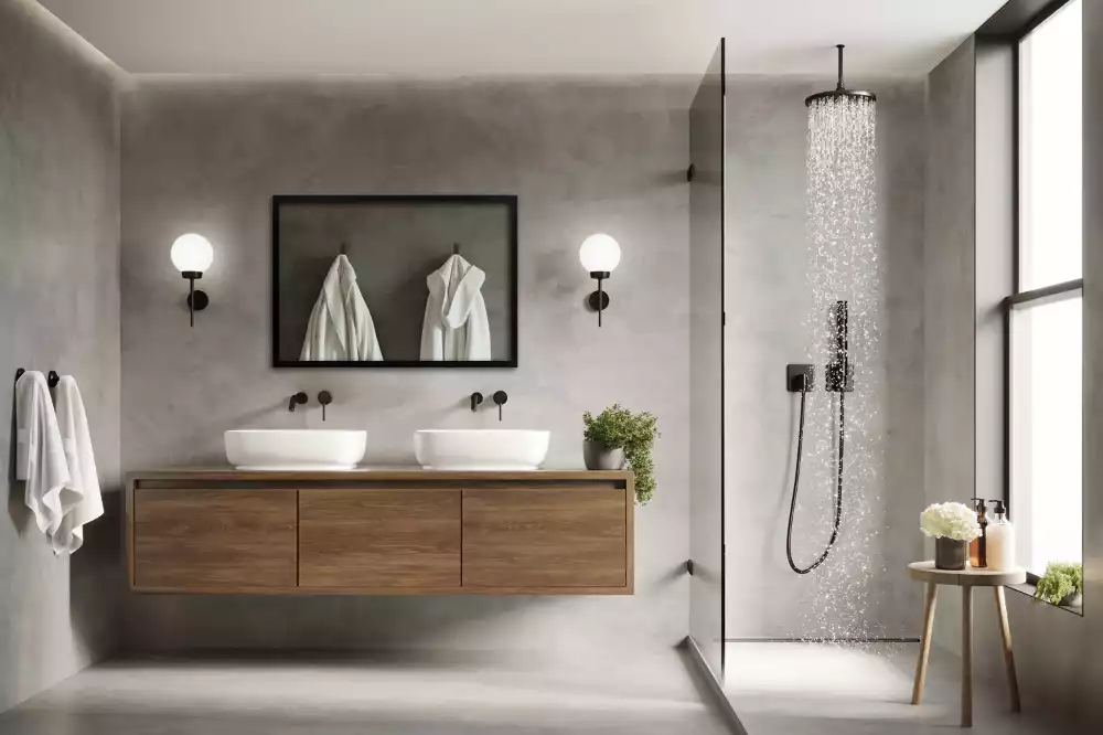 Specchio rettangolare da parete con cornice nera