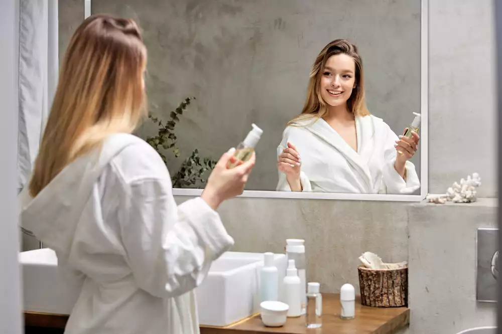 Specchio rettangolare decorativo con cornice bianca