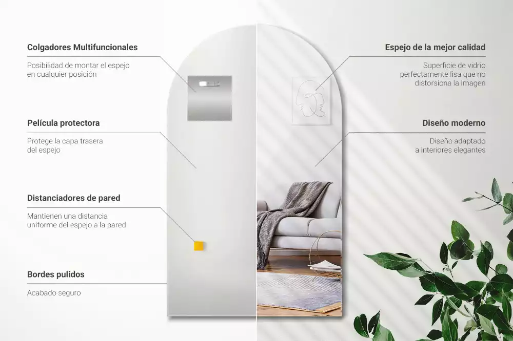 Specchio semiovale decorativo da parete