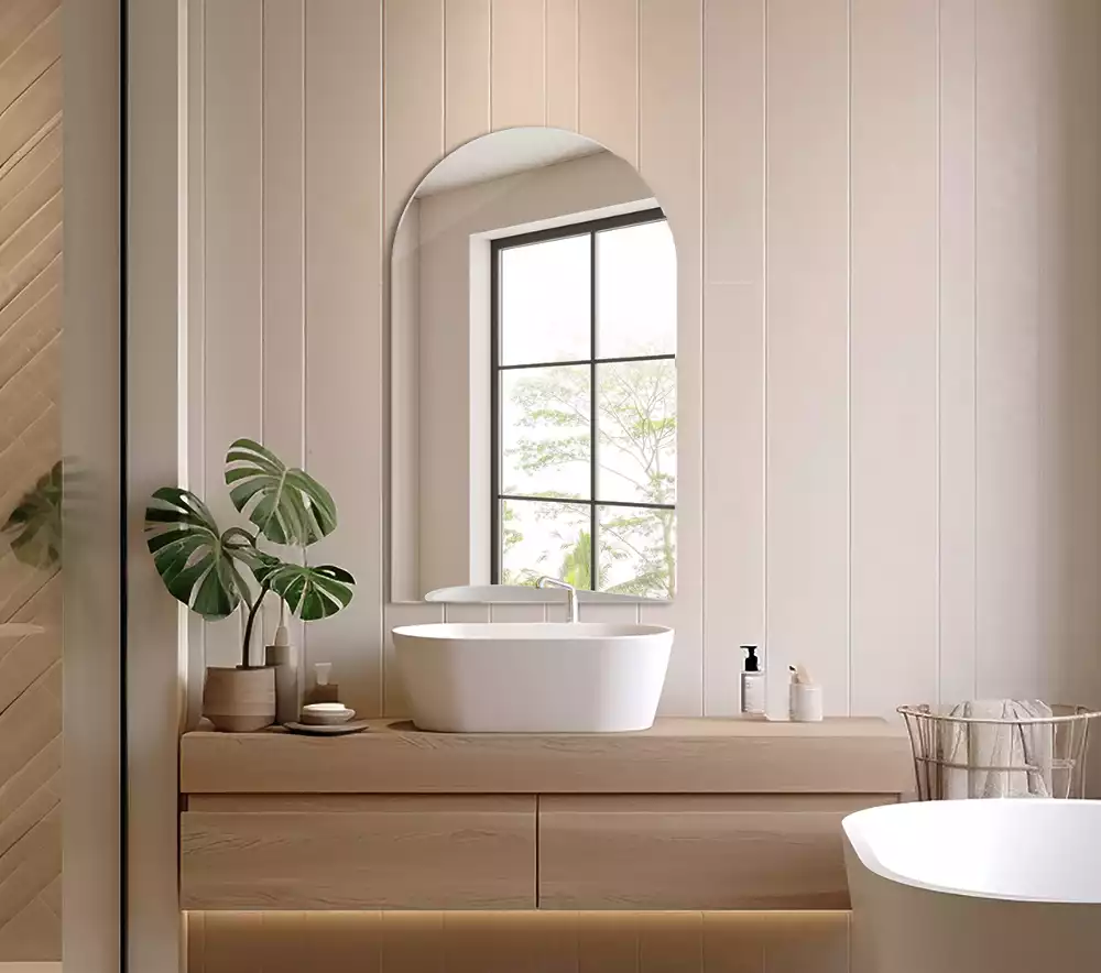 Specchio semiovale decorativo da parete