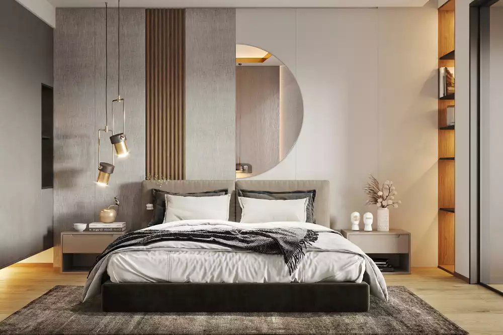 Specchio mezza luna da appendere senza cornice