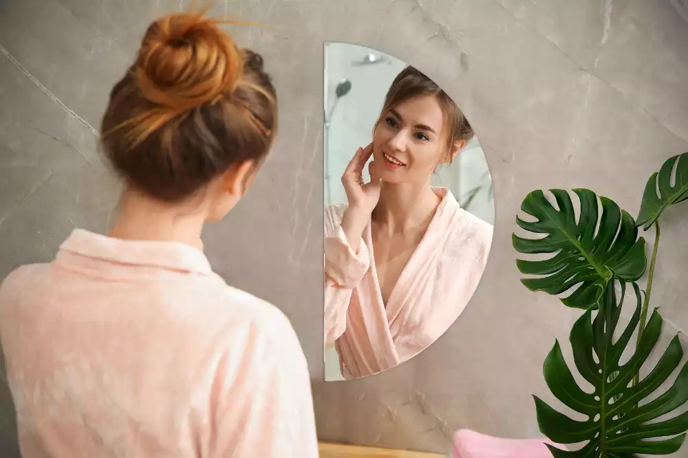 Specchio mezza luna da appendere senza cornice