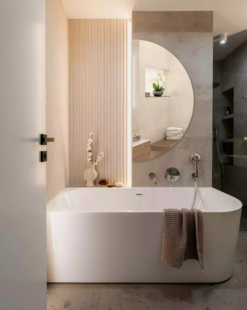 Specchio mezza luna da appendere senza cornice