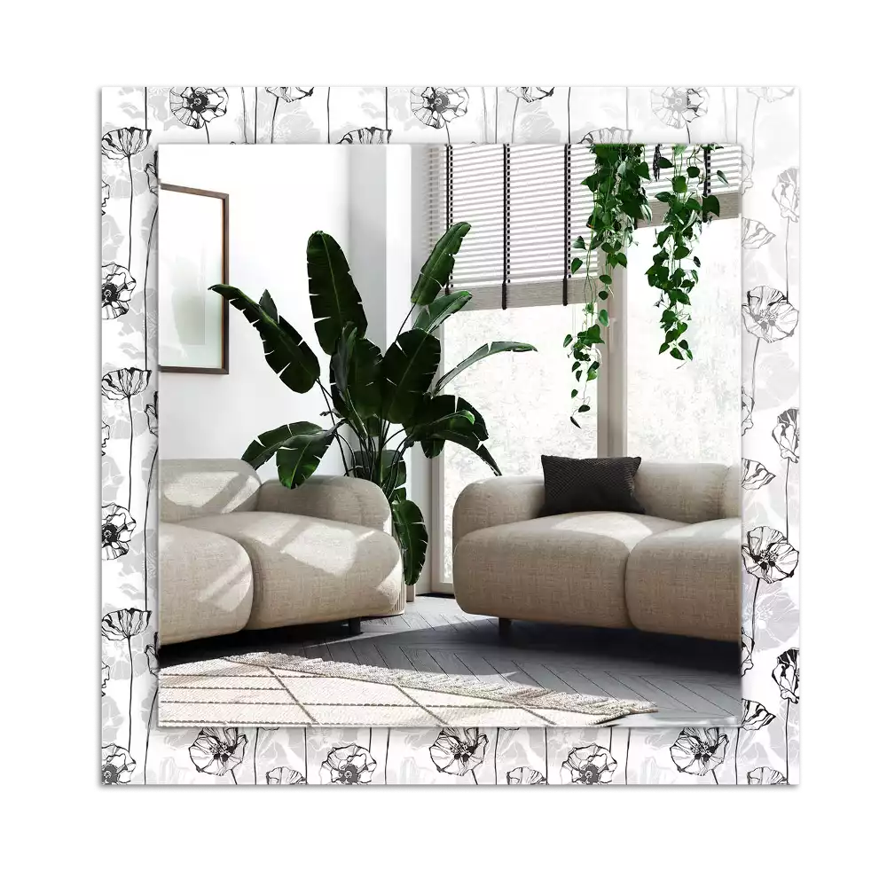 Specchio rettangolare decoro Motivo floreale monocromatico