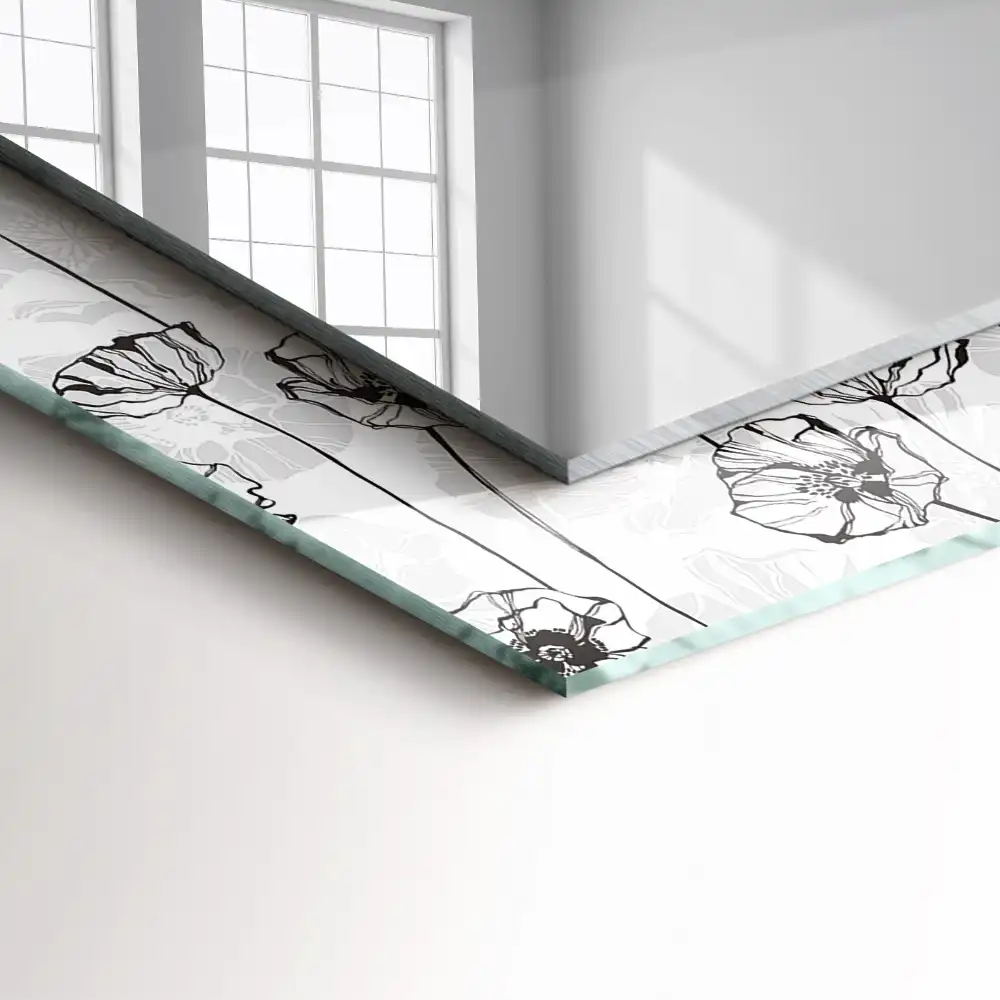 Specchio rettangolare decoro Motivo floreale monocromatico