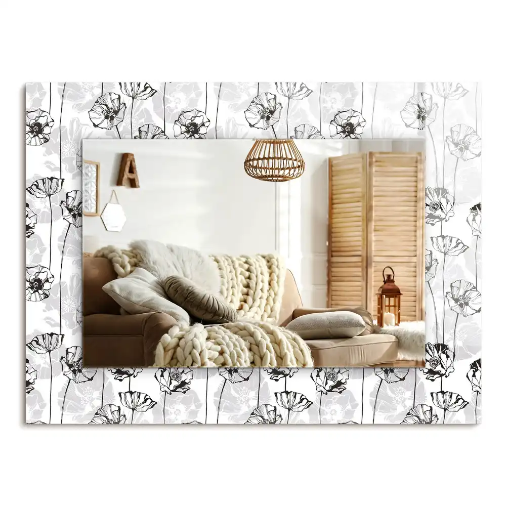 Specchio rettangolare decoro Motivo floreale monocromatico