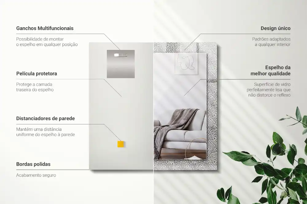 Specchio rettangolare decoro modello 3D