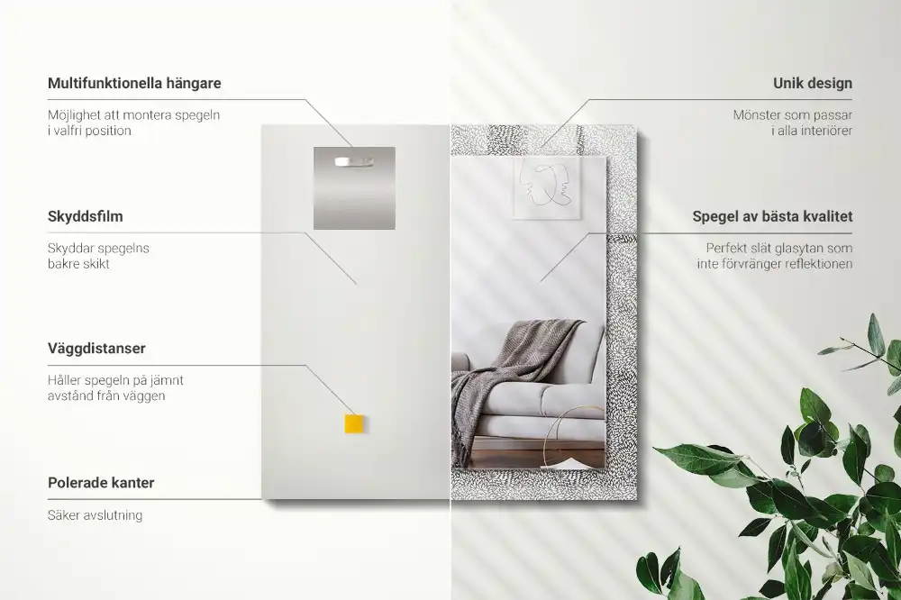 Specchio rettangolare decoro modello 3D