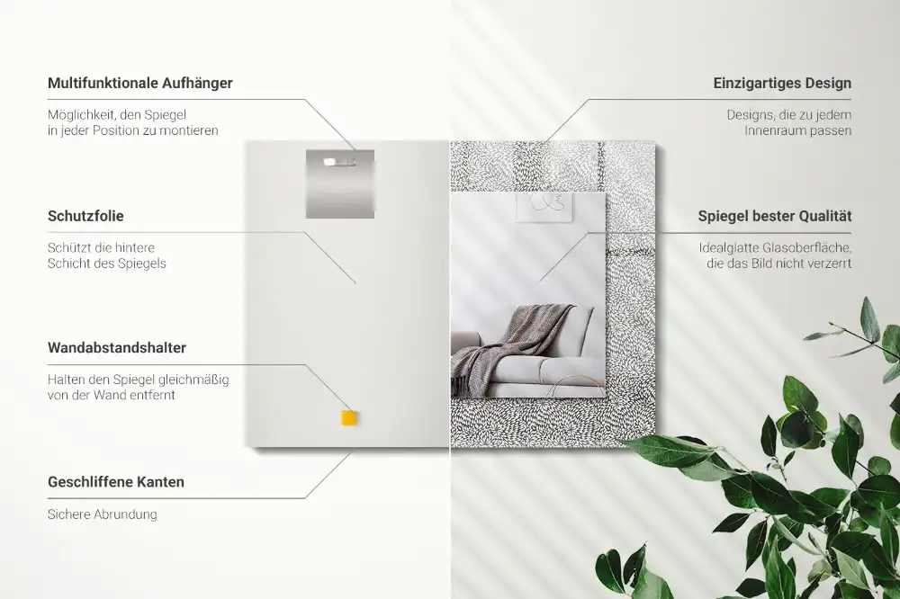 Specchio rettangolare decoro modello 3D