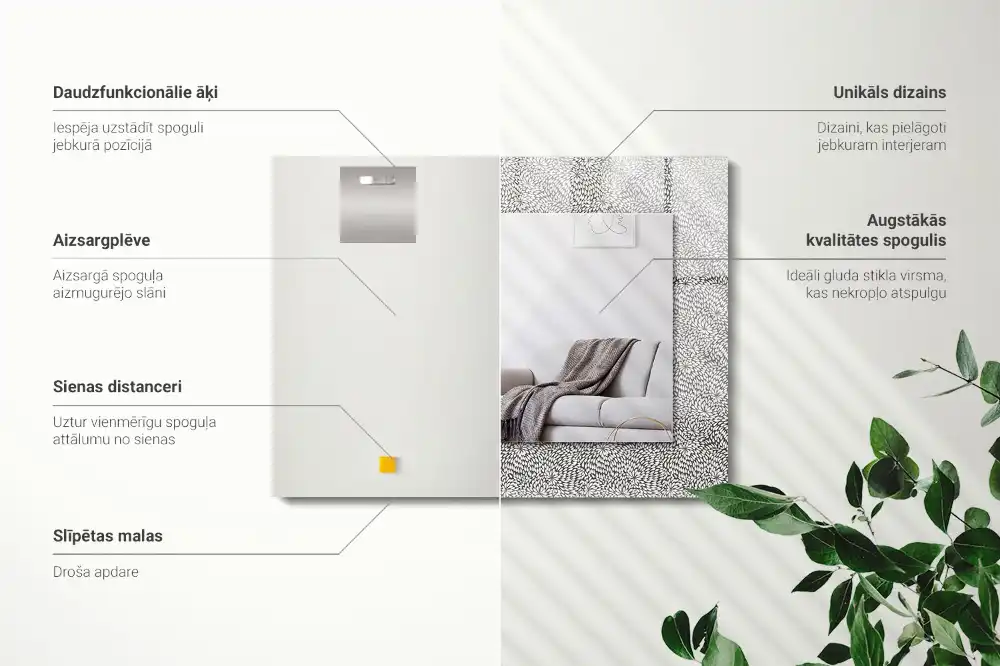 Specchio rettangolare decoro modello 3D