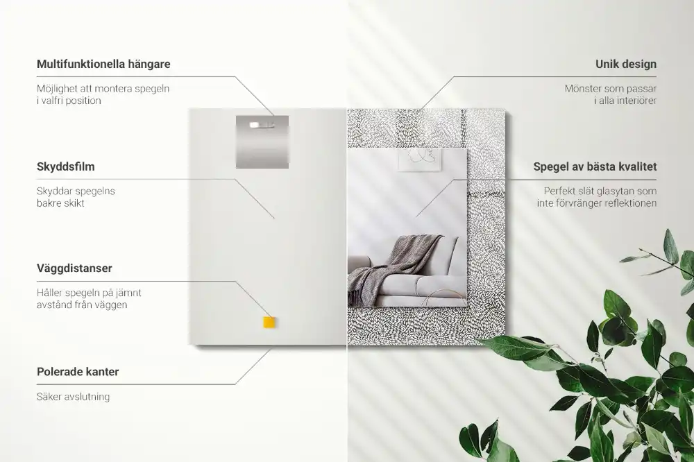 Specchio rettangolare decoro modello 3D