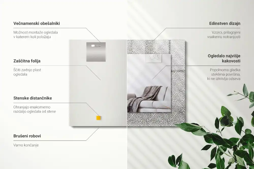 Specchio rettangolare decoro modello 3D