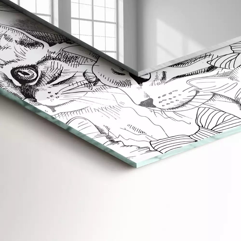 Specchio rettangolare decoro Gatti con papillon