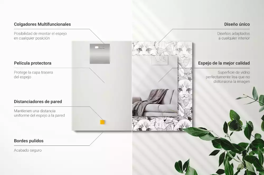 Specchio rettangolare decoro Gatti con papillon