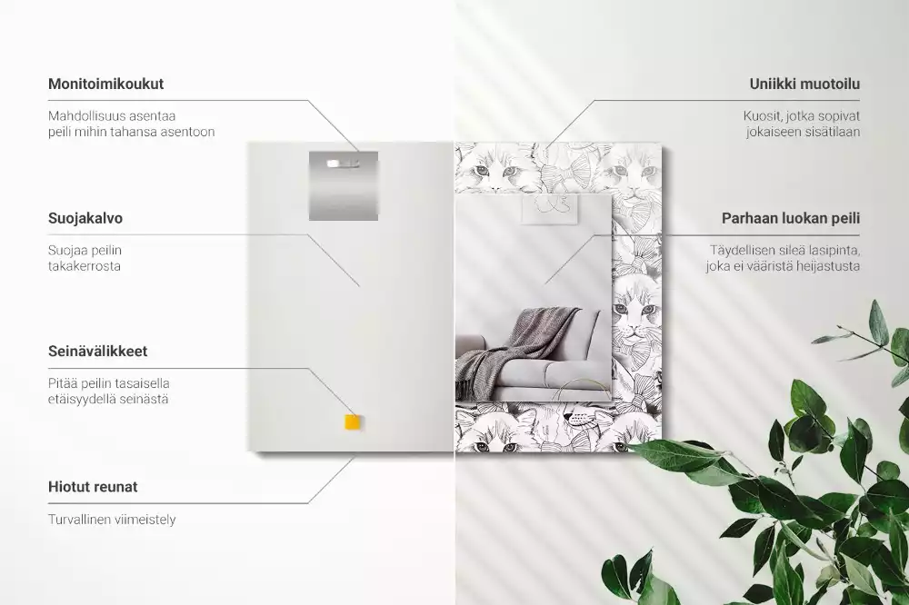 Specchio rettangolare decoro Gatti con papillon