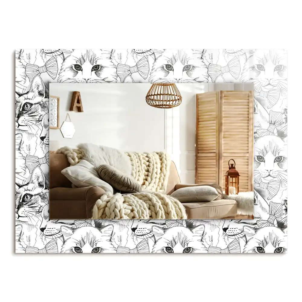 Specchio rettangolare decoro Gatti con papillon
