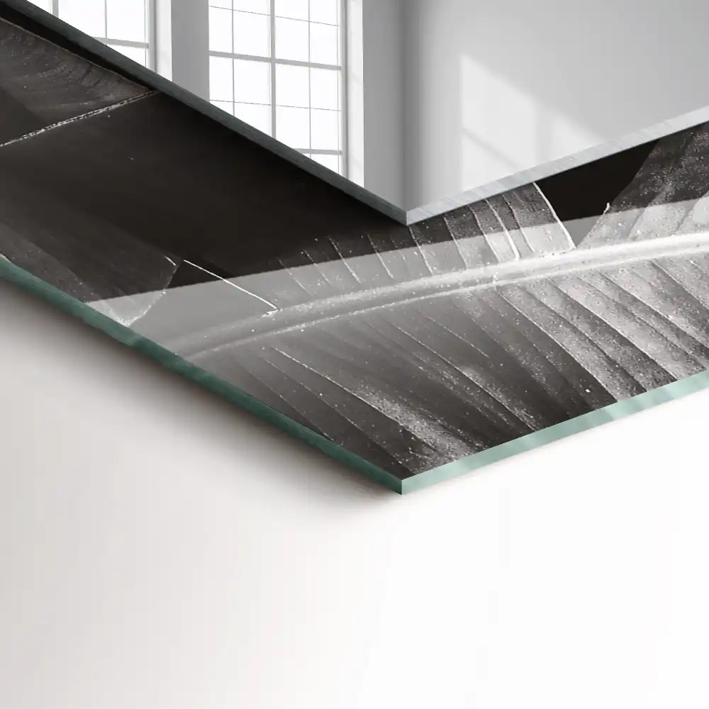 Specchio rettangolare stampato Foglie di banano