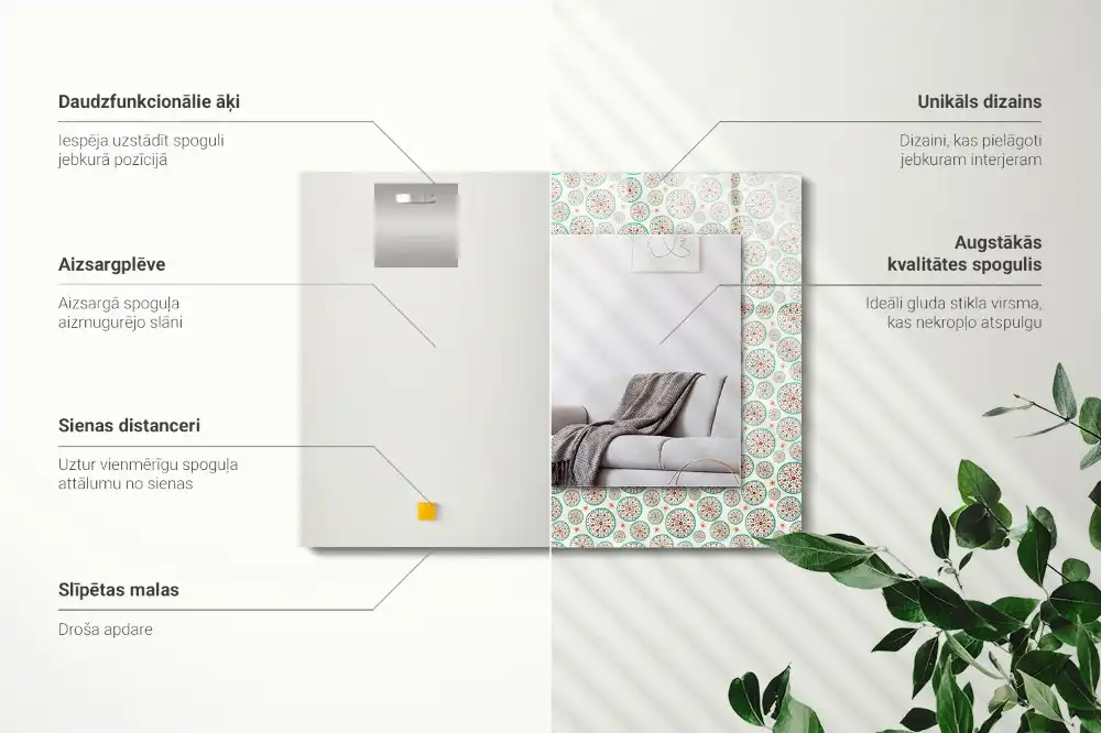 Specchio rettangolare decoro Motivo a cerchi colorati