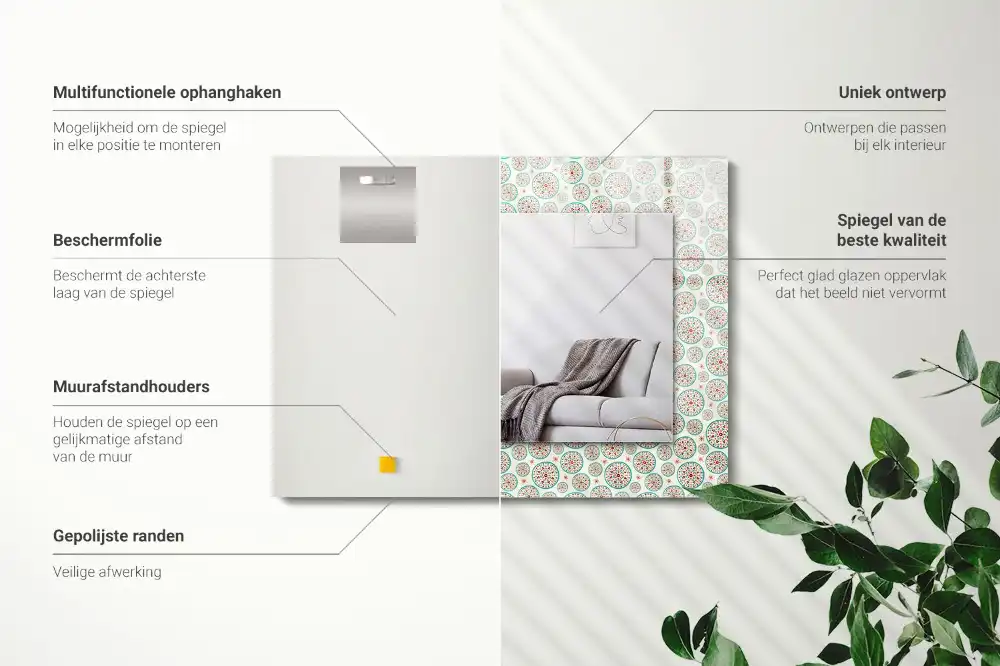 Specchio rettangolare decoro Motivo a cerchi colorati