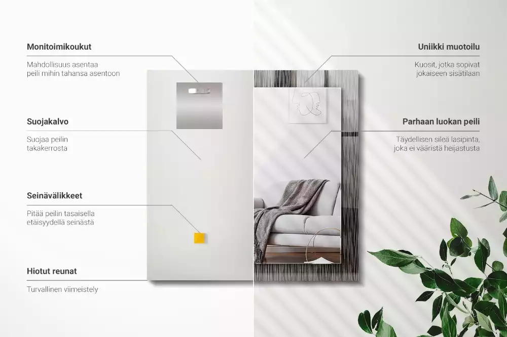 Specchio rettangolare decoro Linee moderne