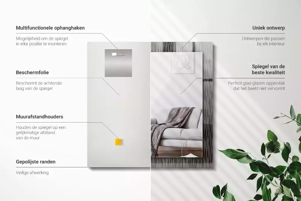 Specchio rettangolare decoro Linee moderne