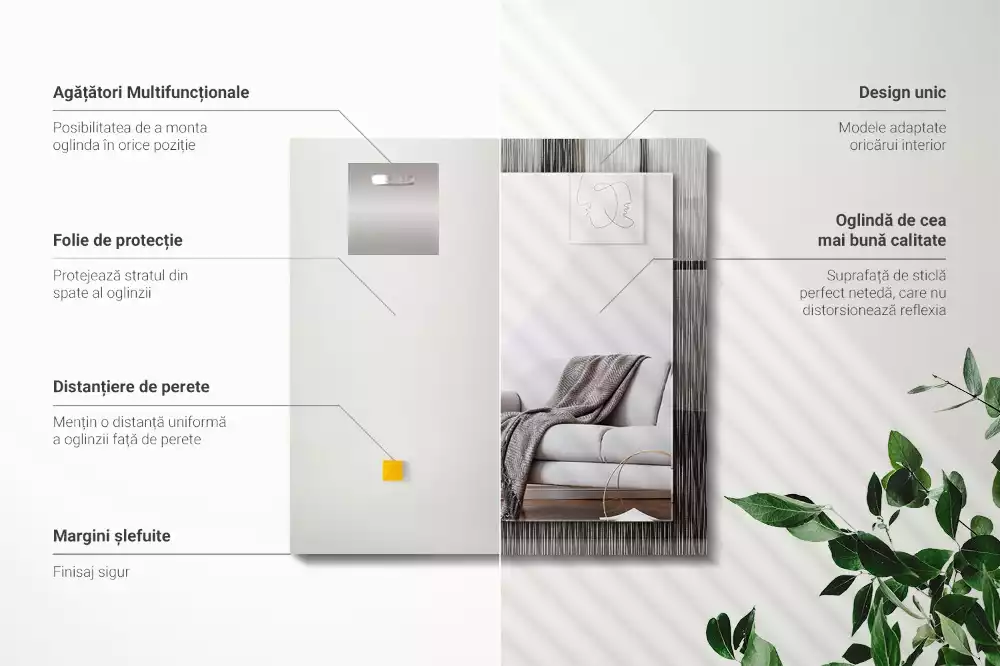 Specchio rettangolare decoro Linee moderne