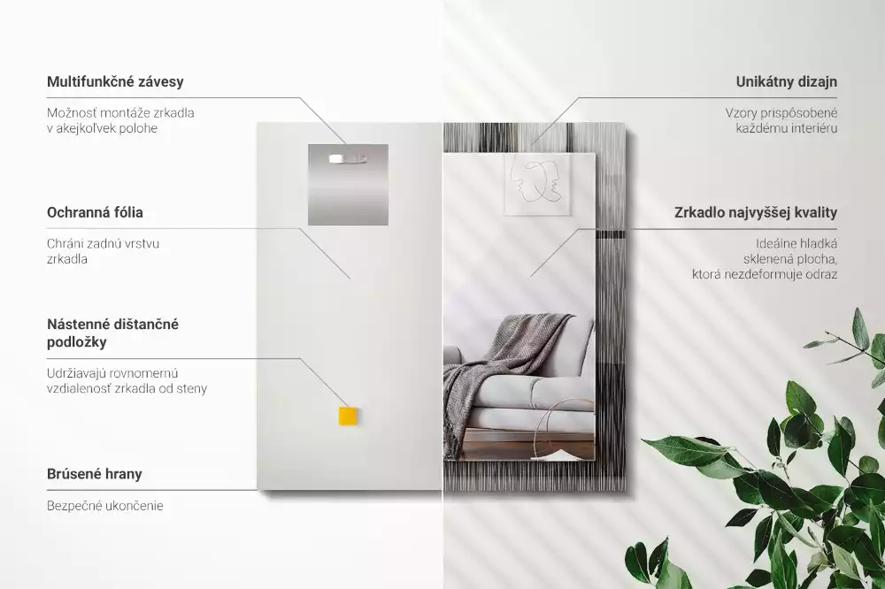 Specchio rettangolare decoro Linee moderne