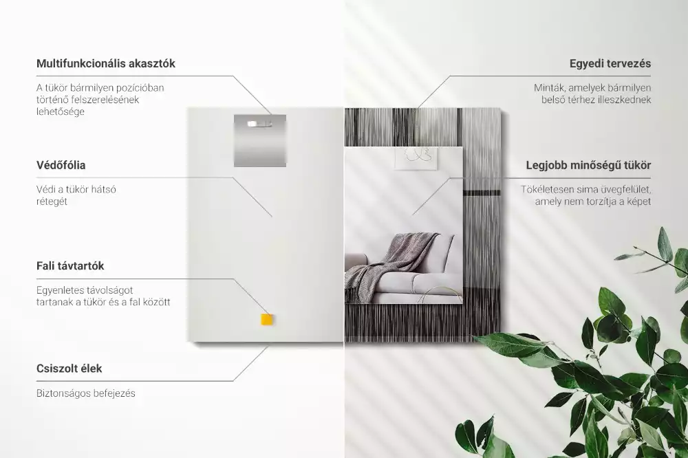 Specchio rettangolare decoro Linee moderne