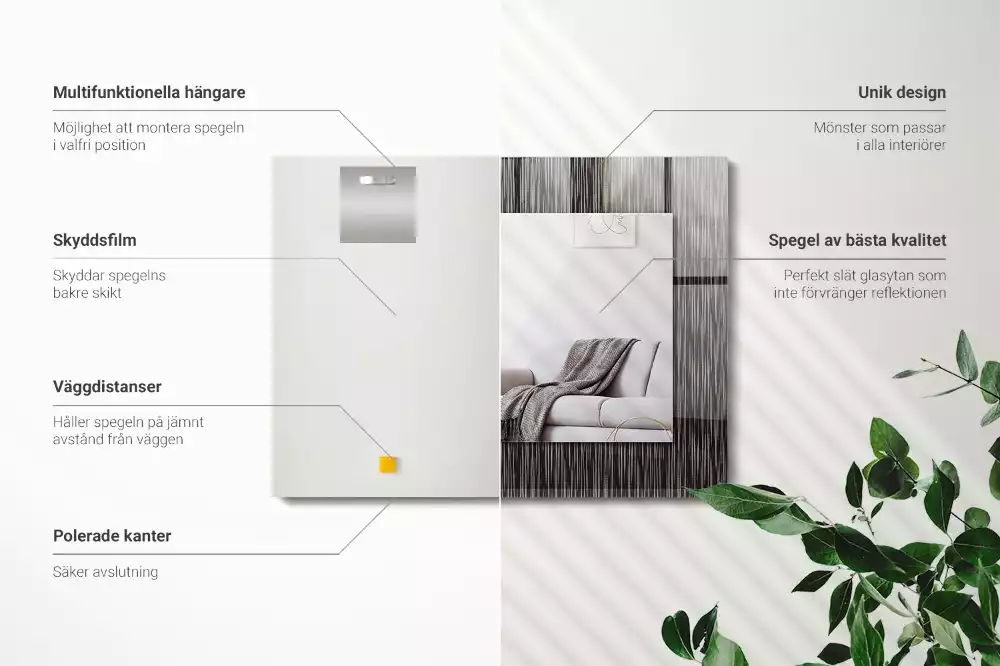 Specchio rettangolare decoro Linee moderne