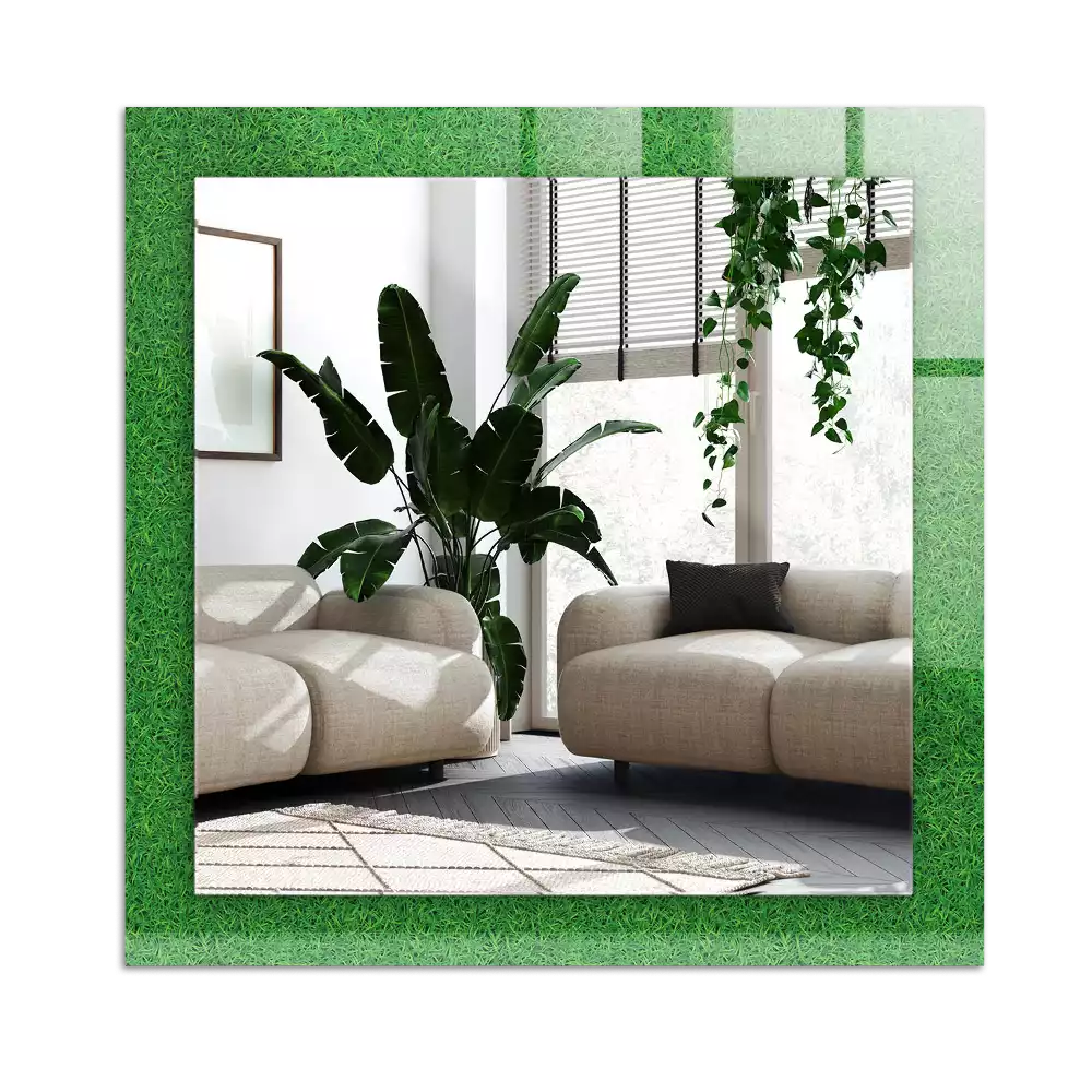 Specchio rettangolare decoro Erba verde