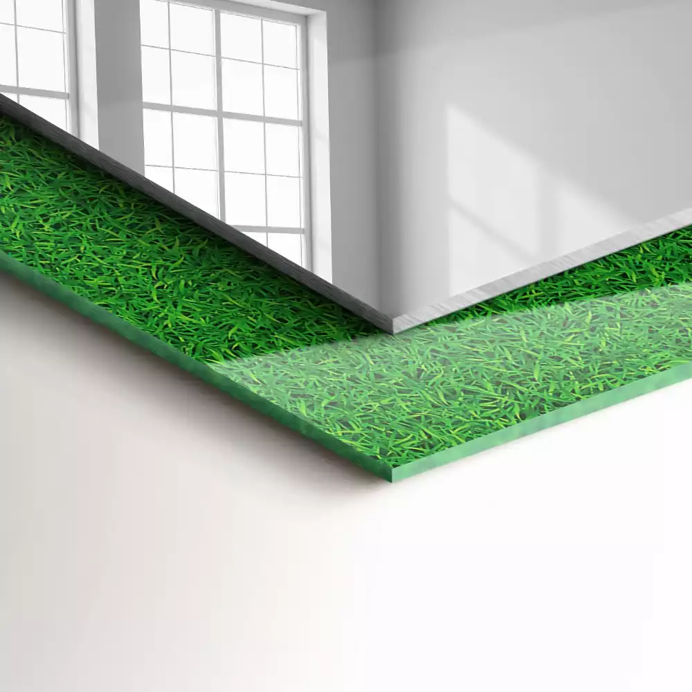 Specchio rettangolare decoro Erba verde