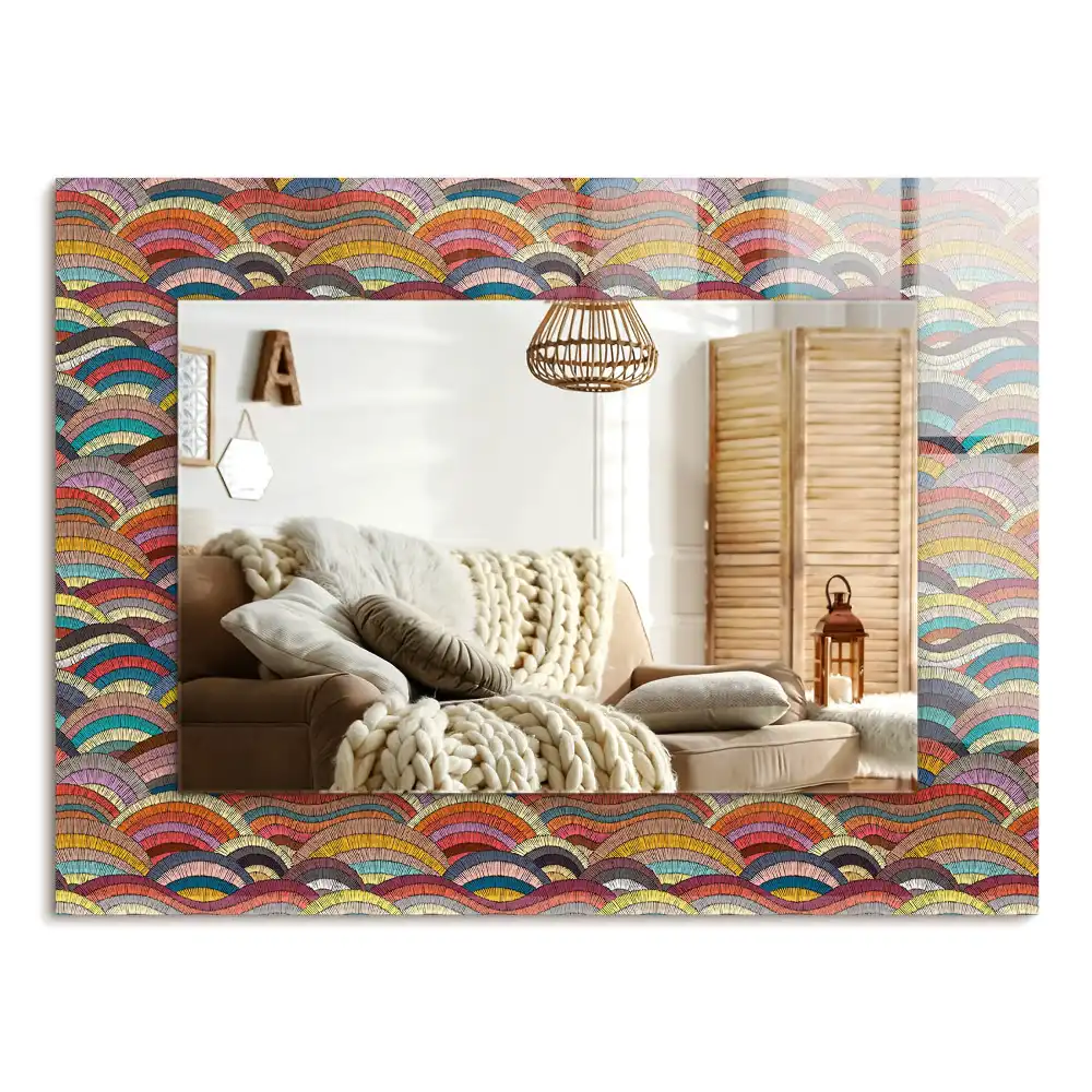 Specchio rettangolare stampato Onde di archi colorati