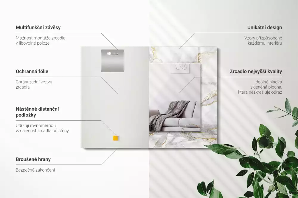 Specchio rettangolare decoro Marmo venato