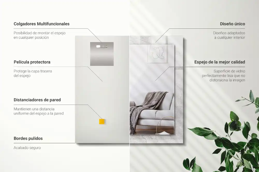 Specchio rettangolare stampato Superficie di calcestruzzo fessurata