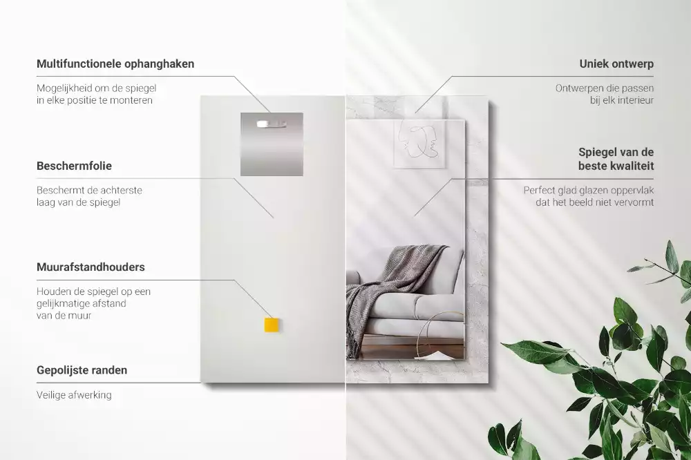 Specchio rettangolare stampato Superficie di calcestruzzo fessurata