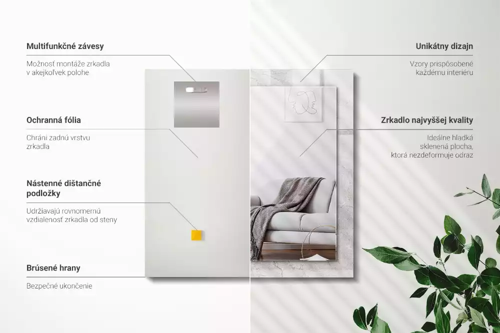 Specchio rettangolare stampato Superficie di calcestruzzo fessurata