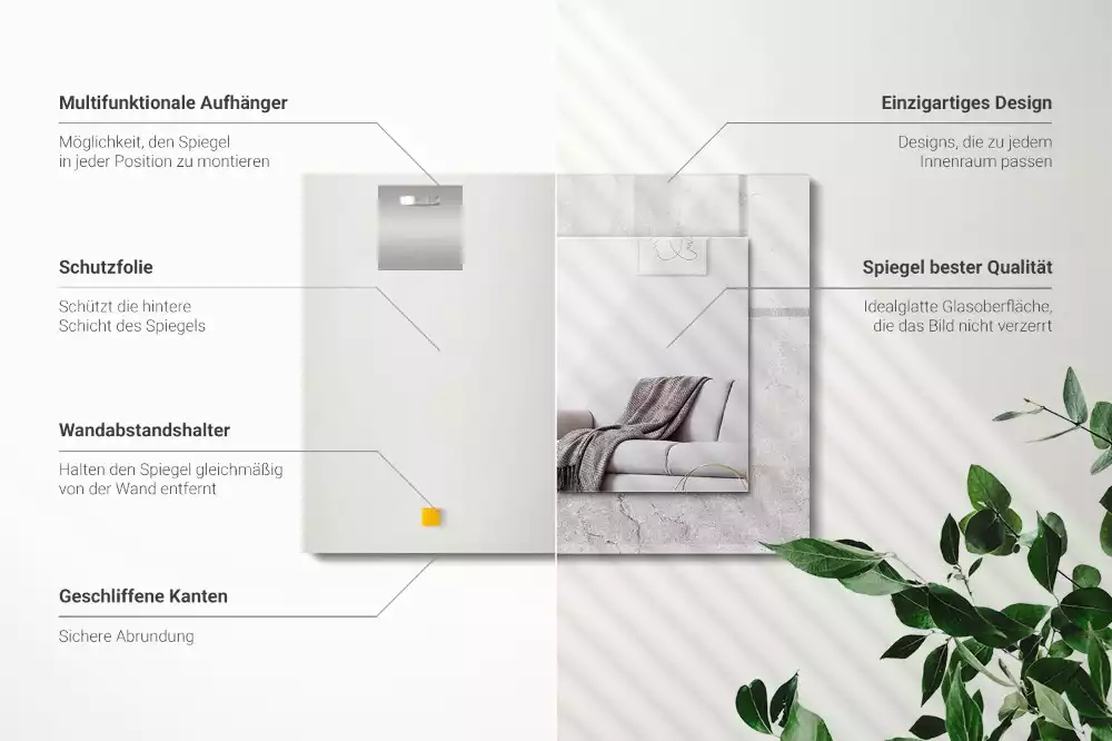 Specchio rettangolare stampato Superficie di calcestruzzo fessurata