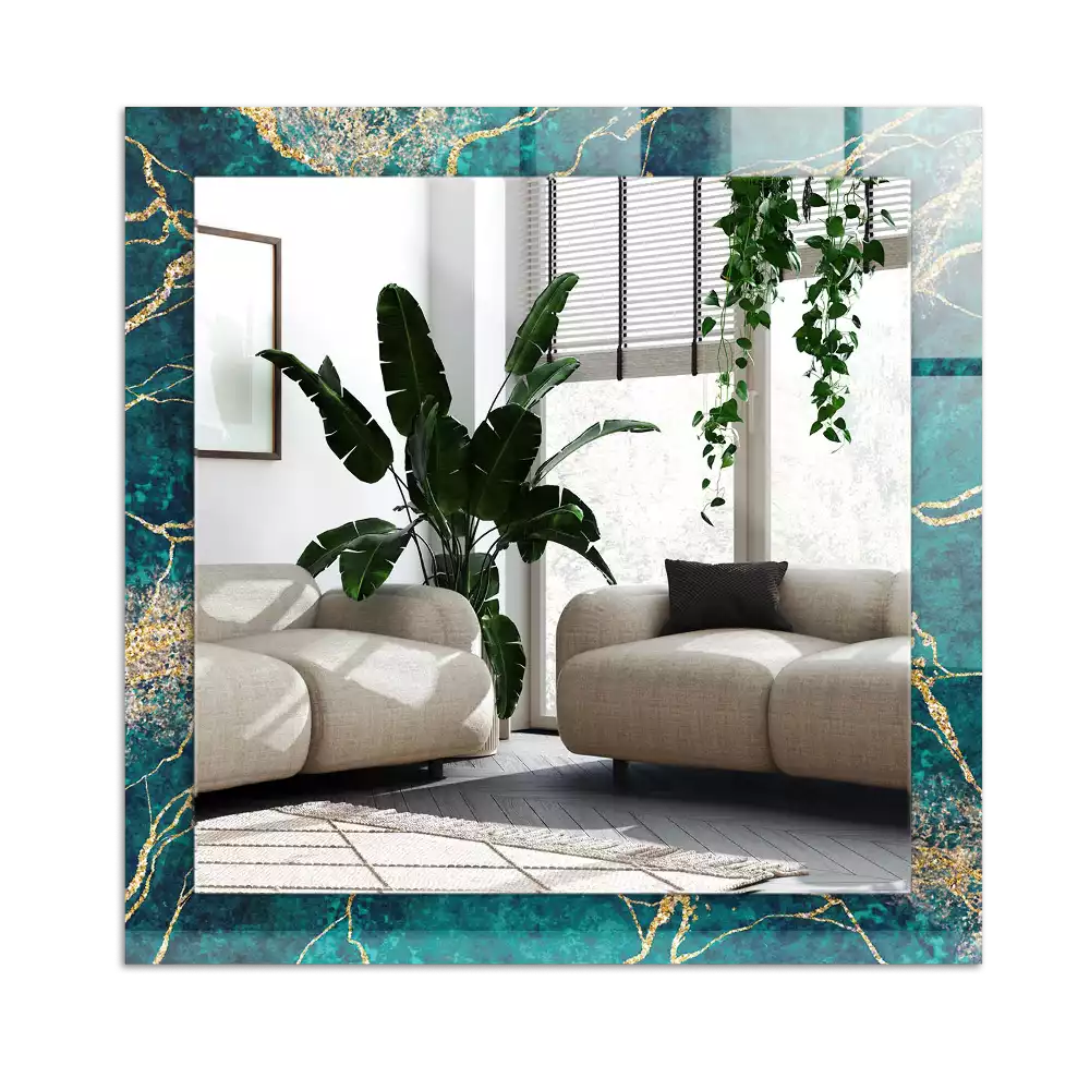 Specchio rettangolare decoro marmo verde