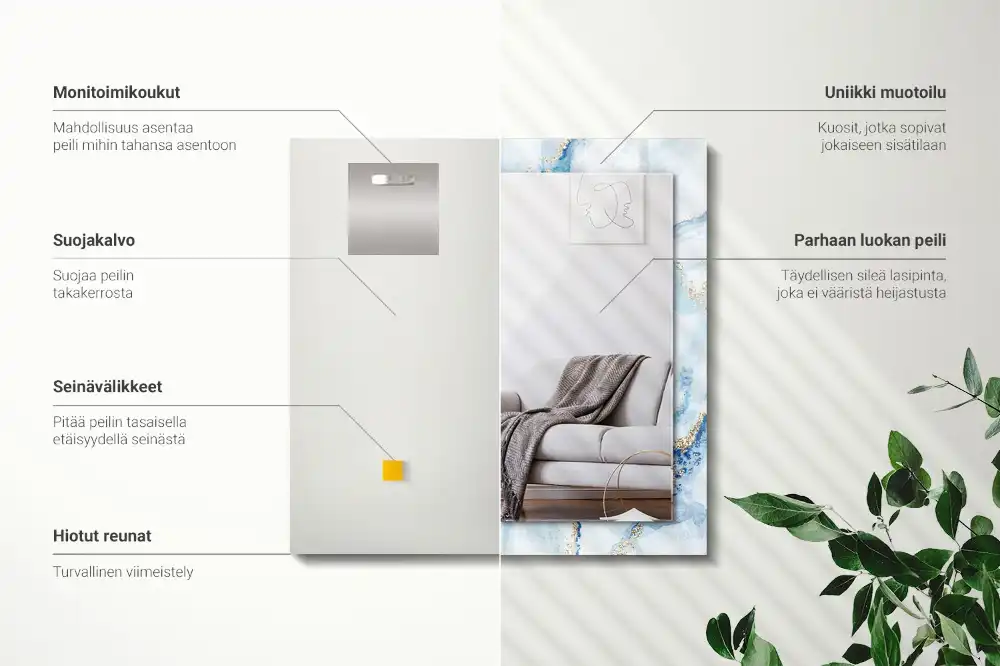 Specchio rettangolare decoro Motivo astratto in marmo