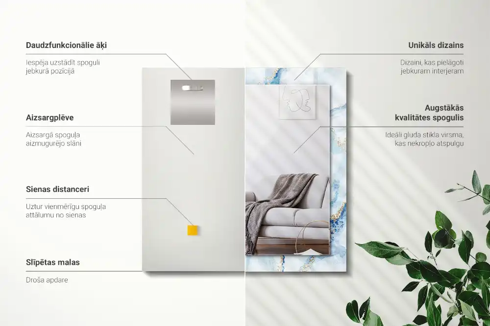 Specchio rettangolare decoro Motivo astratto in marmo