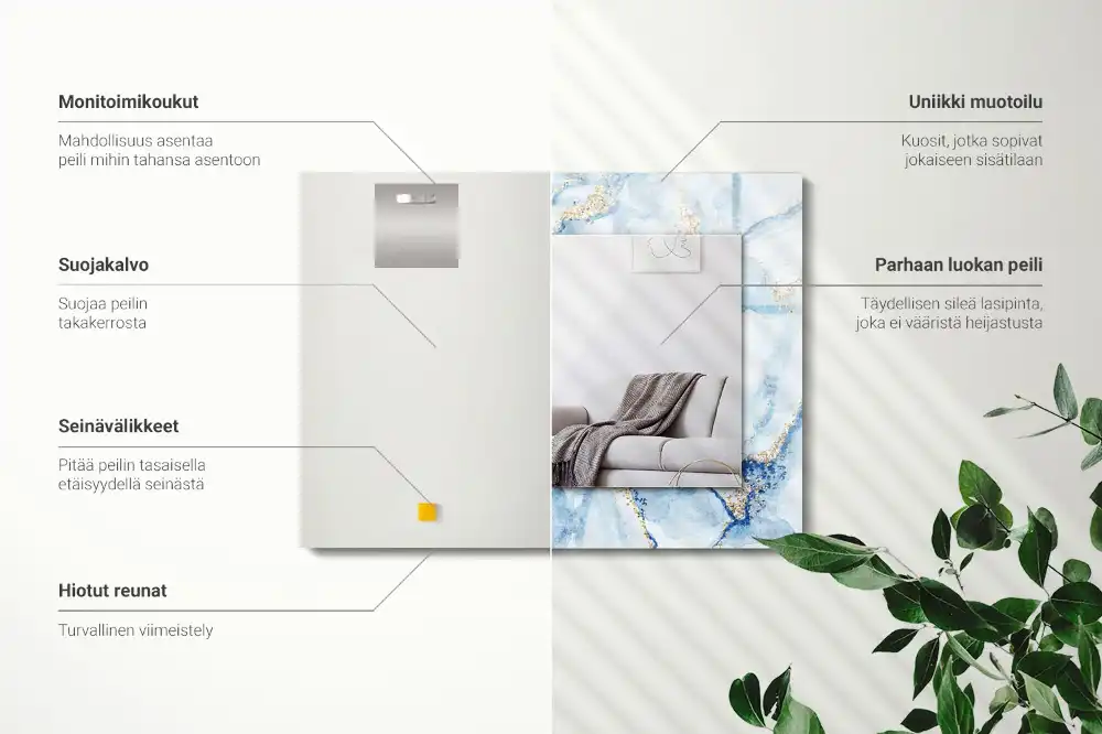 Specchio rettangolare decoro Motivo astratto in marmo